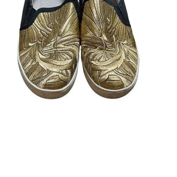 Naturalizer gold and black leather slides - Picture 2 of 7